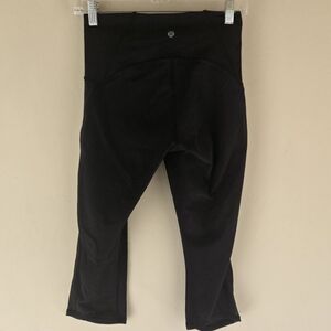 Lululemon Black High Rise Wunder Under Crop Mesh‎ Leggings